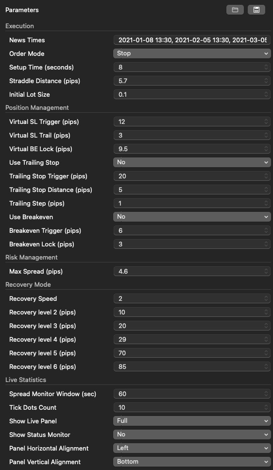 Default Quantina ZAT Forex News Trader 1.00_settings